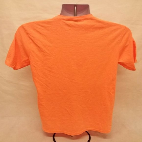 Men's Small The Concert Tee District Solid Orange Short Sleeve Crew Neck T-Shirt - Picture 4 of 4